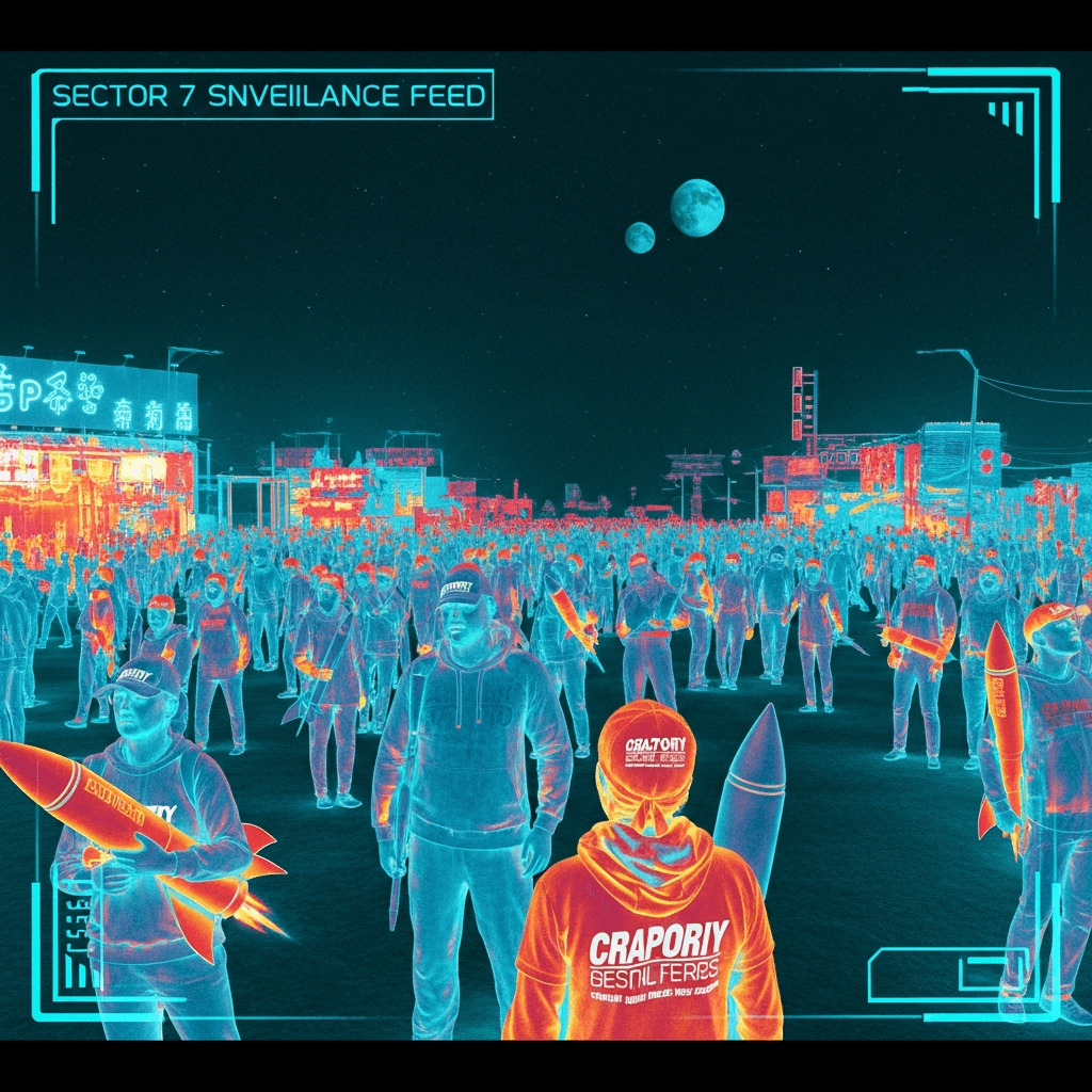 Bipeds Exchange Resource Credits for Plastic Totems of Unfinished Voyages