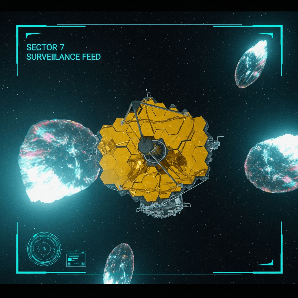 Local Primates Mystified by Distant Background Noise on Orbital Mirror