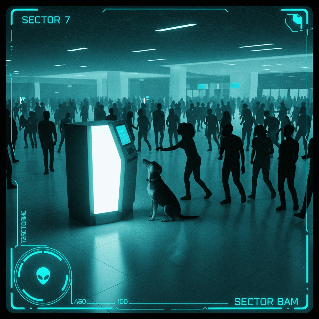 Logistical Failure Results in Discarded Bio-Companion at Desert Transit Hub