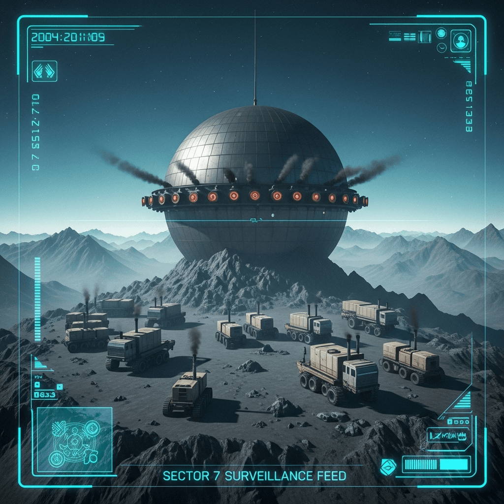 Primitive Bipeds Construct Metallic Hovel to Squint at Neighbors